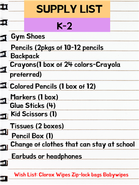  Supply List